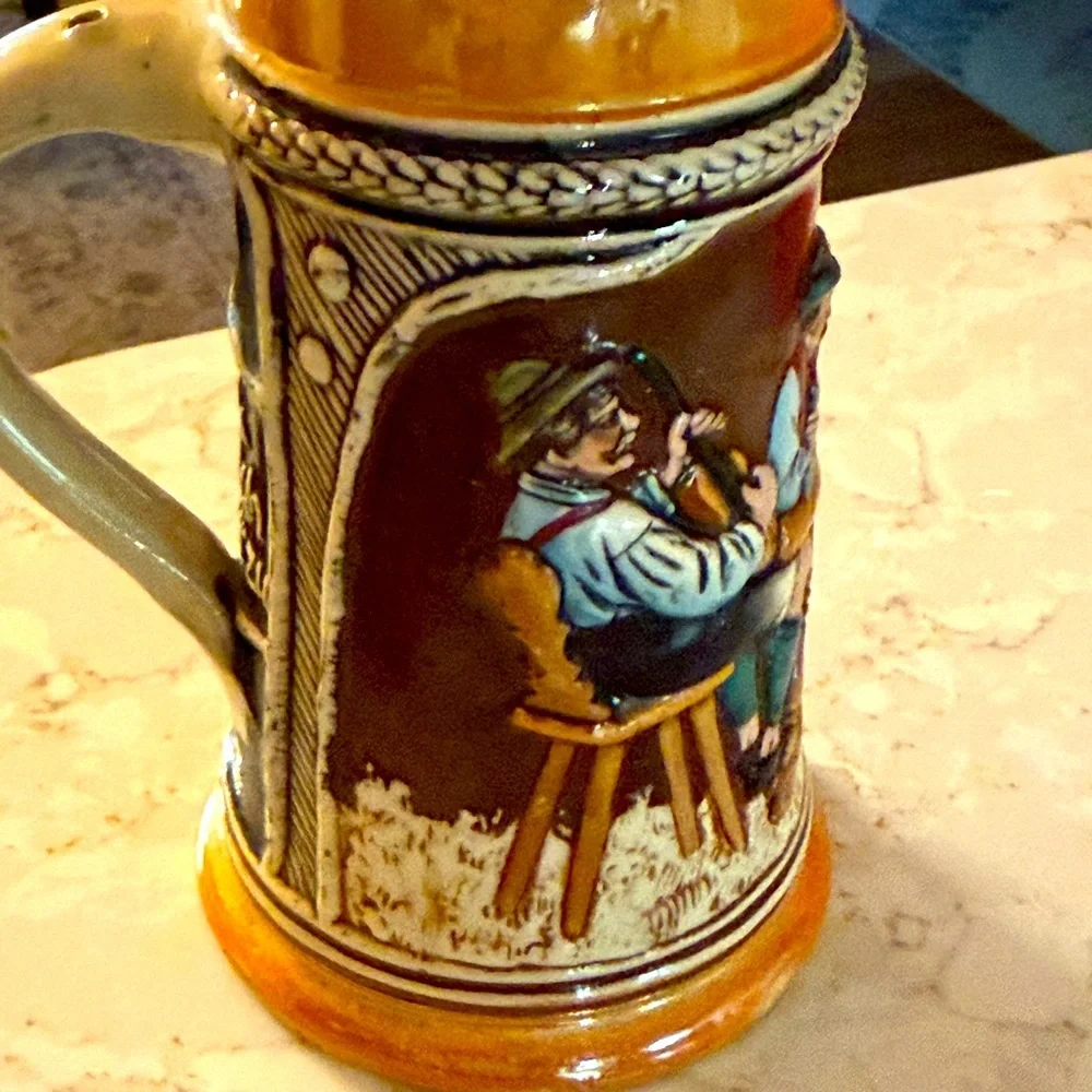 Vintage Ceramic Beer Stein with Handle - Picture 1 of 13